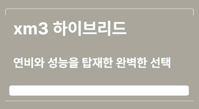  xm3 하이브리드(르노) 연비와 성능을 탑재한 완벽한 선택