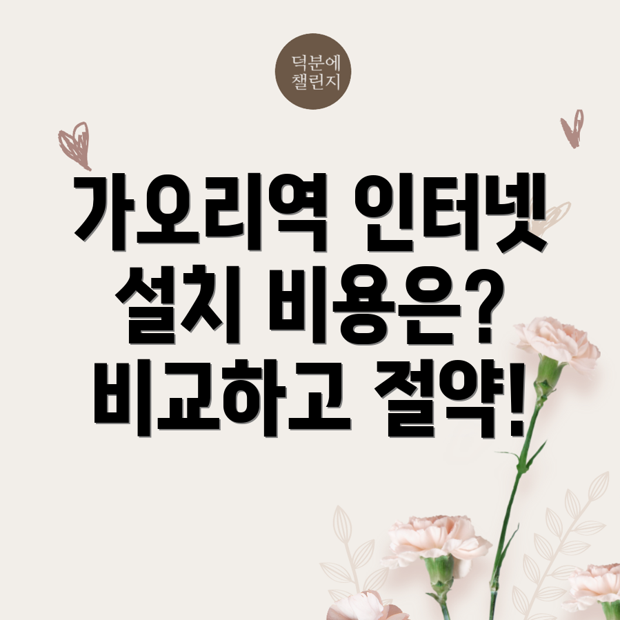 가오리역 인터넷 설치 비용