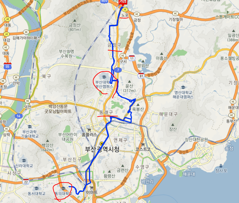  부산 33번버스 노선, 시간표 정보 :: 부산진고교, 서면역, 서부시외버스터미널, 구포역