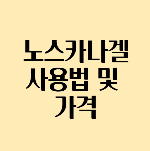  [노스카나겔] 노스카나겔 사용법 / 노스카나겔 가격