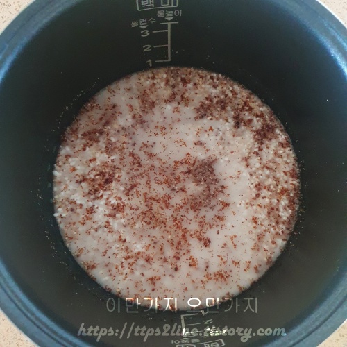이유식 밥솥 쌀 불리기