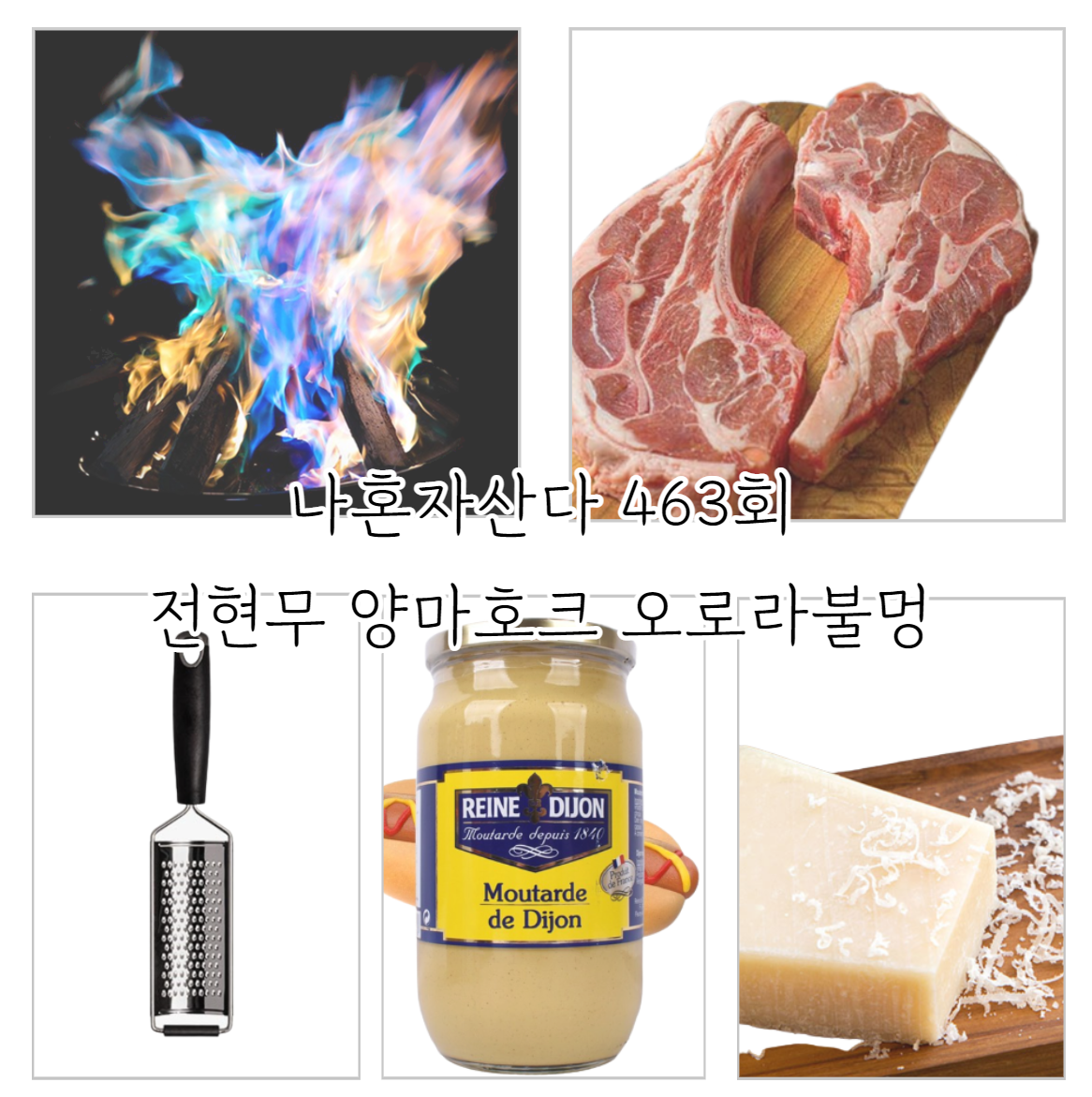  나혼산 전현무 오로라 불멍 가루 캠핑 양마호크 양숄더랙 머스터드 래미안 치즈 강판 나혼자산다 463회