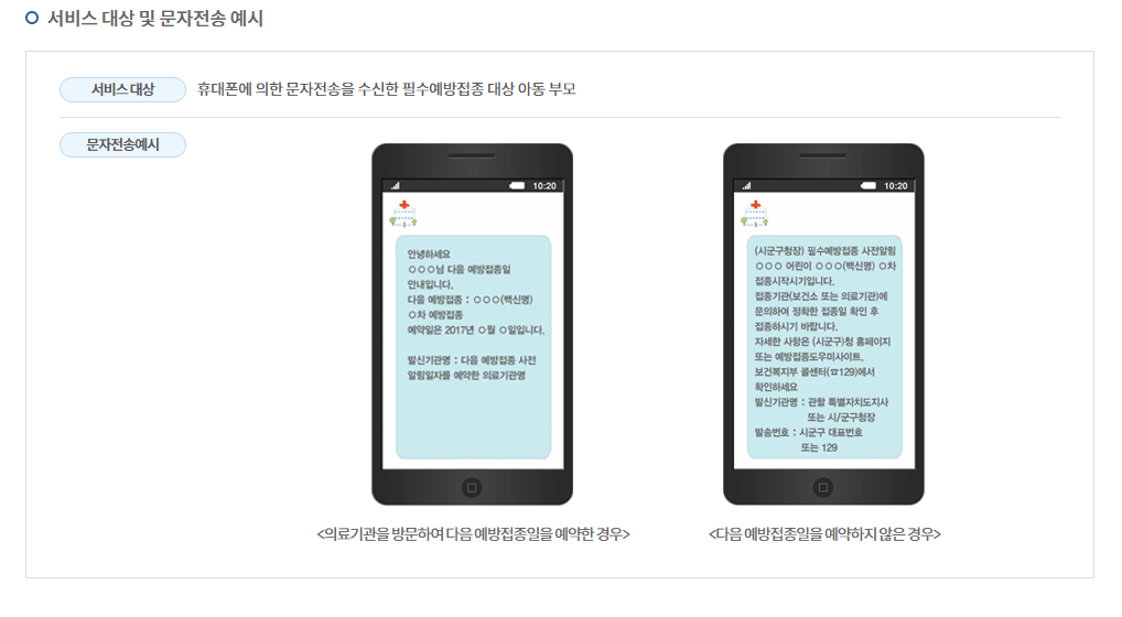 독감 예방접종 사전 알람 신청하기 