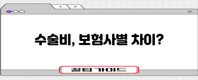 손해 보험사 건강 보험 수술비 확인하기