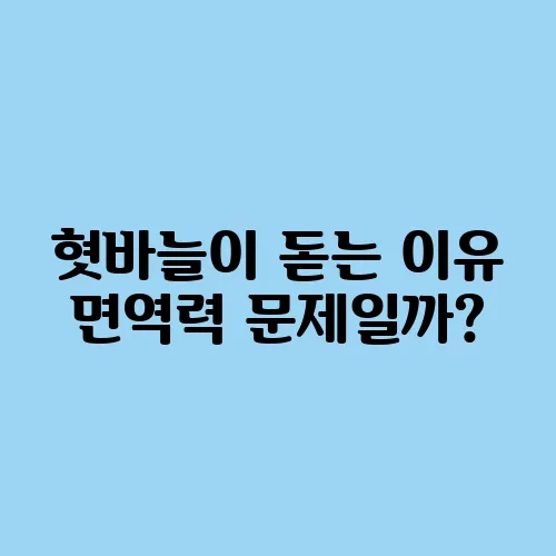 혓바늘이 돋는 이유 면역력 문제일까?