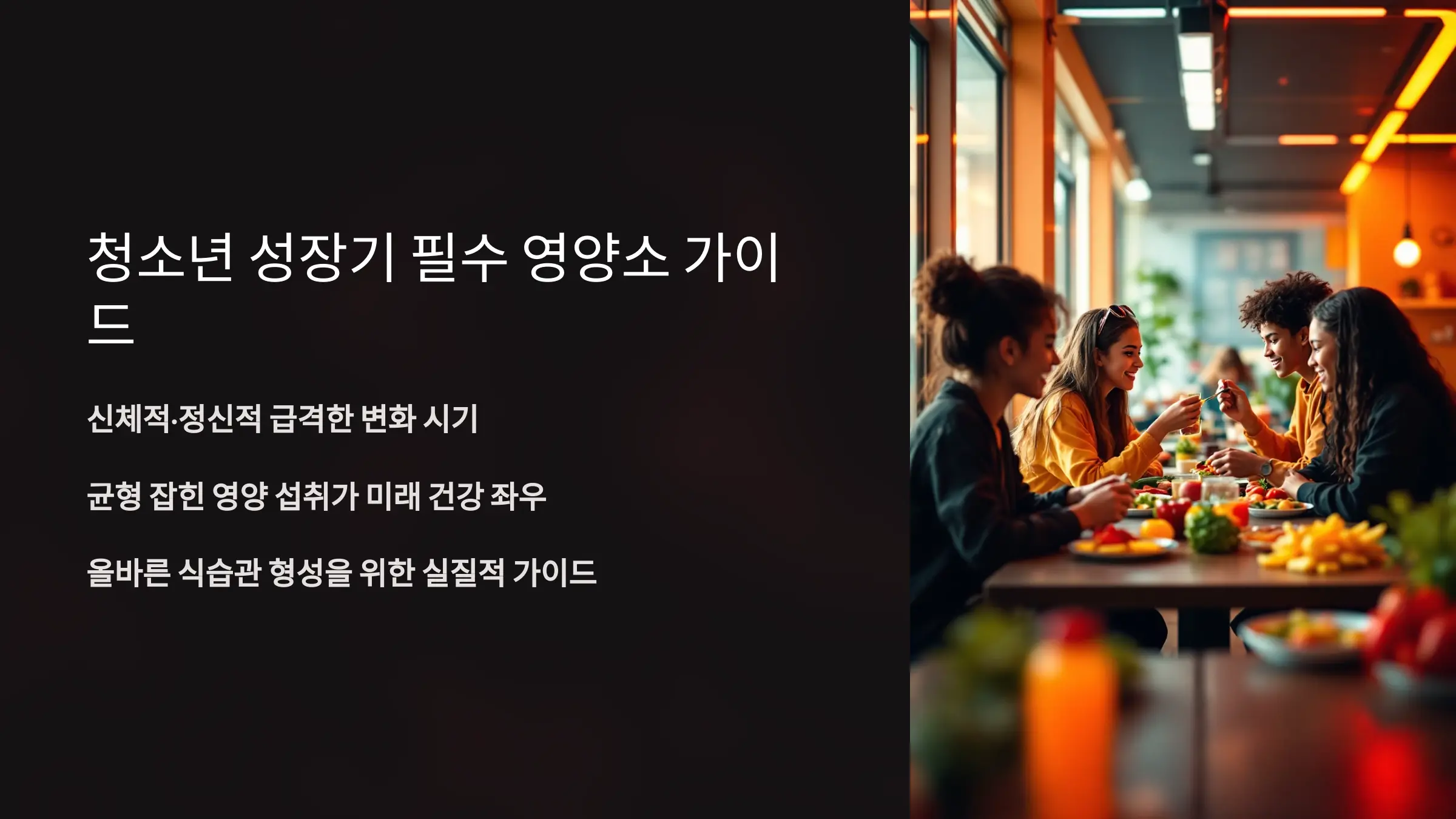 청소년기의 성장 발달을 위한 필수 영양소 총정리