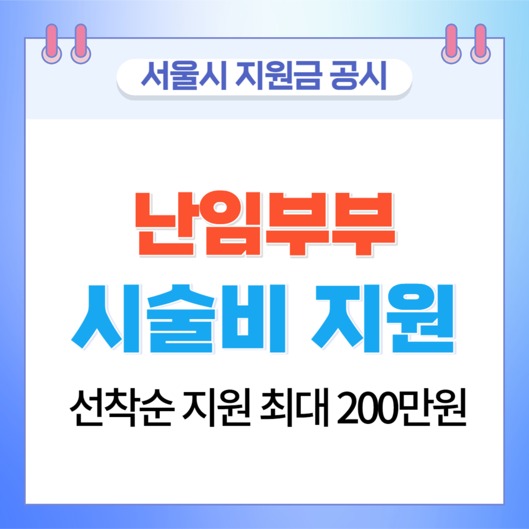  서울시 난임부부 시술비 선착순 지원 최대 200만원