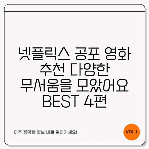 넷플릭스 공포 영화 추천 다양한 무서움을 모았어요 BEST 4편
