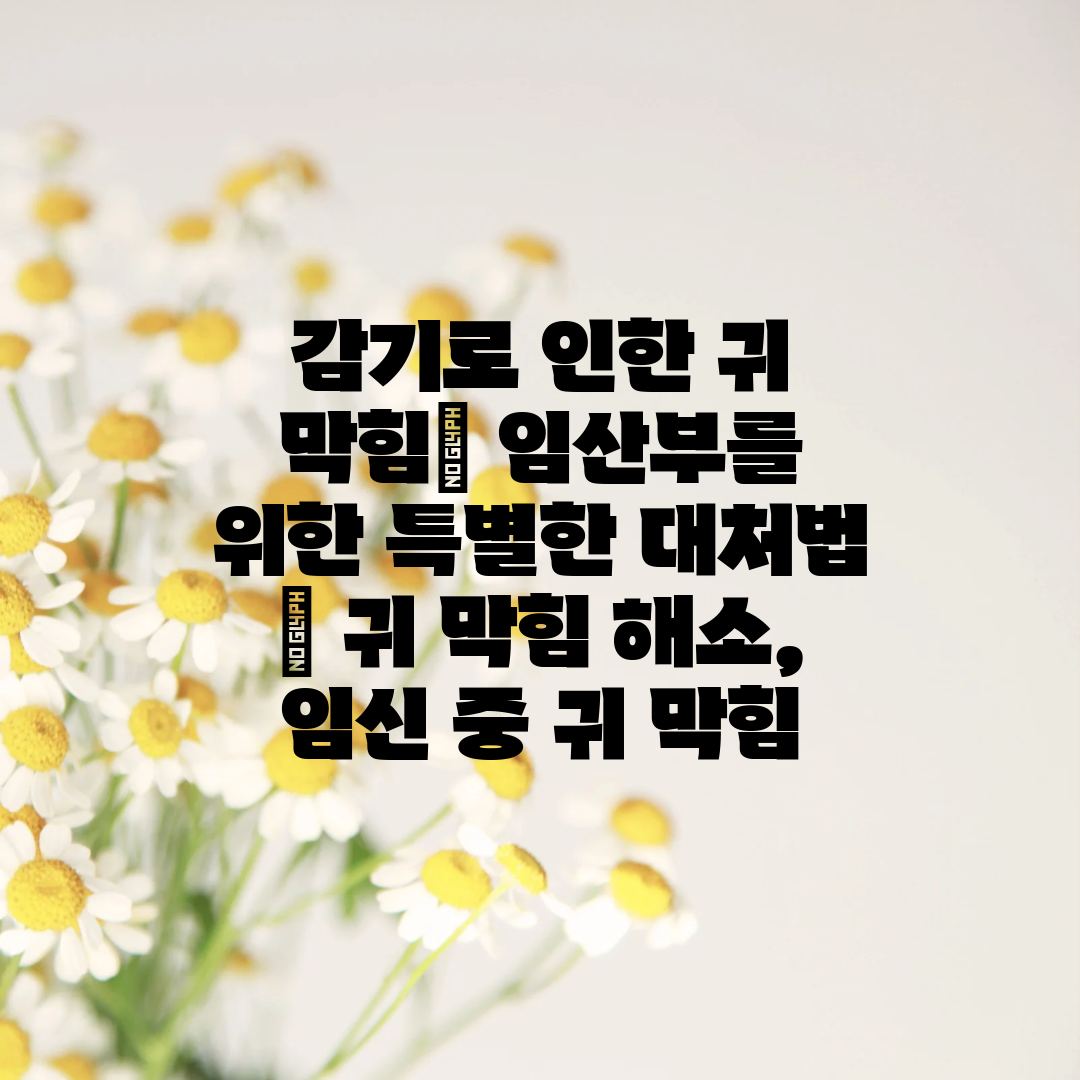 감기로 인한 귀 막힘 임산부를 위한 특별한 대처법  귀