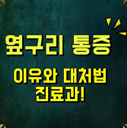  왼쪽 옆구리가 아파요 옆구리통증 이유와 위험성