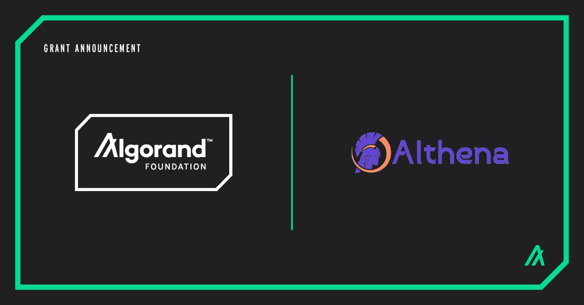  탈중앙화 거래소 애그리게이터 Althena가 알고랜드 재단 Grant Award를 받습니다