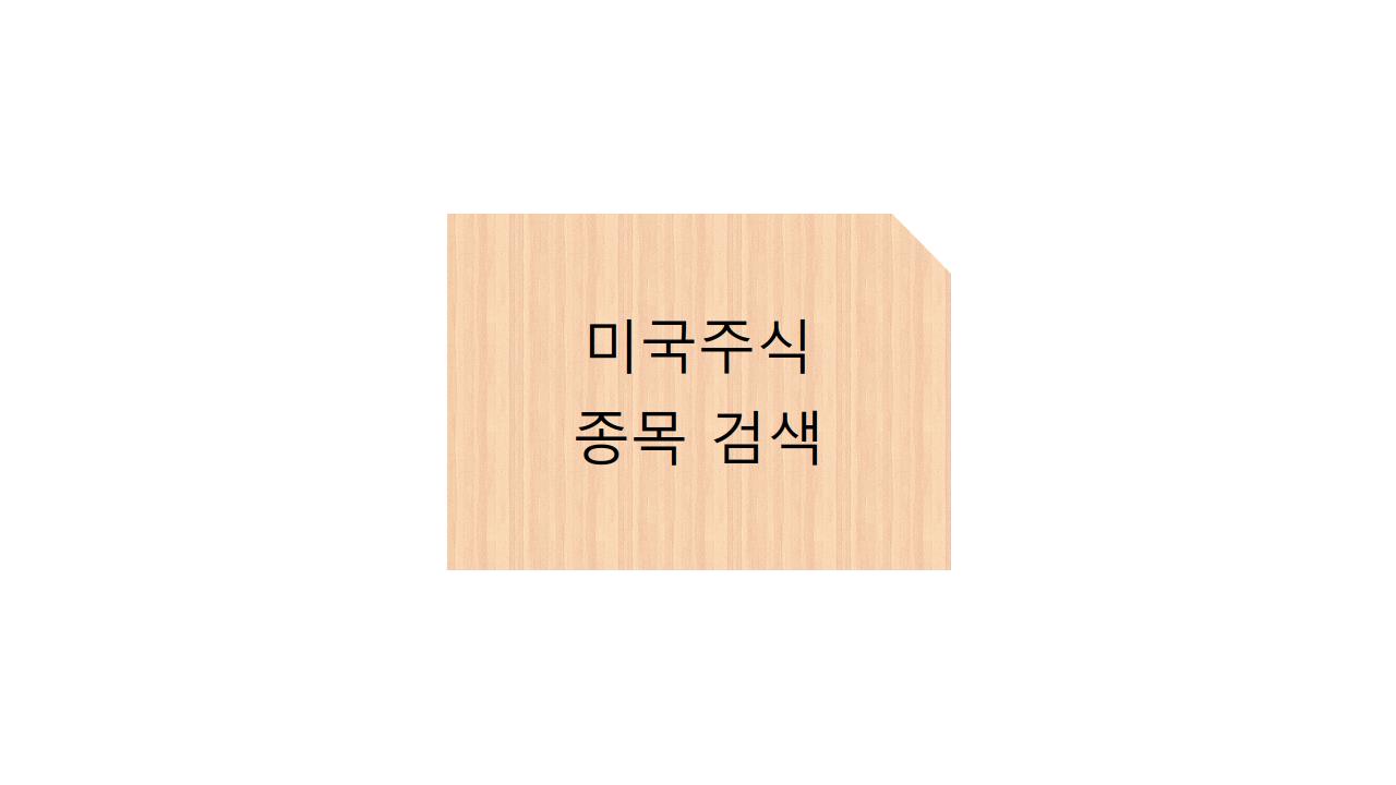  미국주식 종목 검색