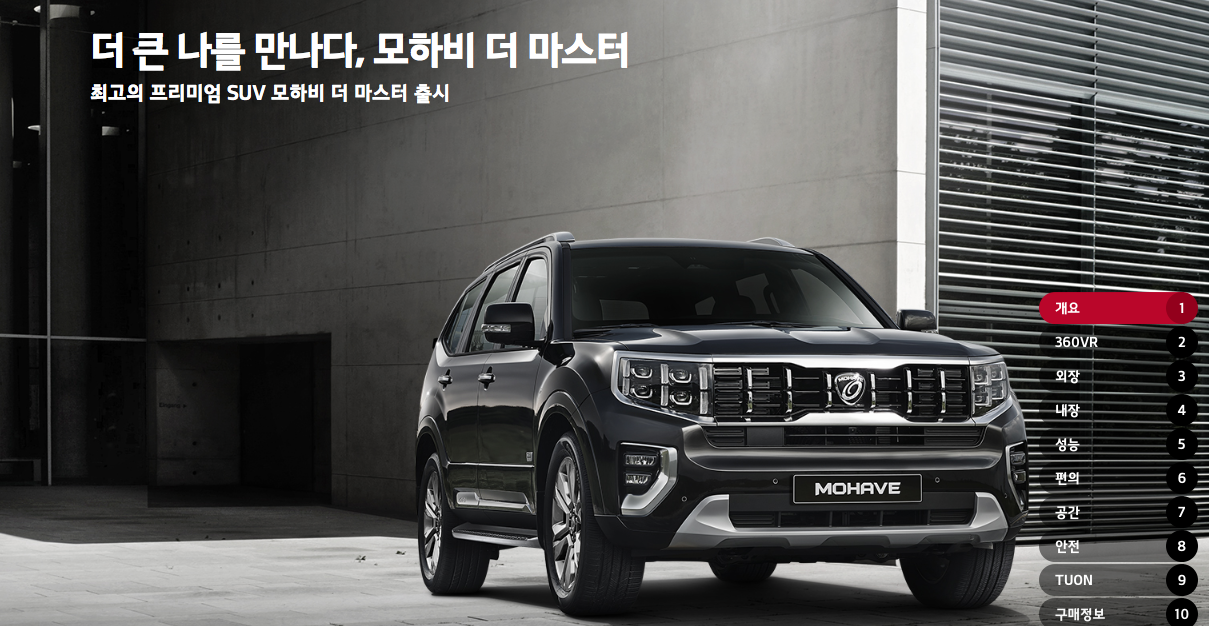  모하비 더 마스터 가격 제원