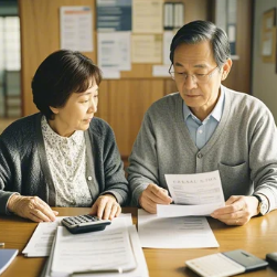 노령연금계산중인 부부1