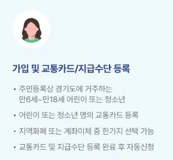 어린이 청소년 교통비 지원 지급수단 등록 안내