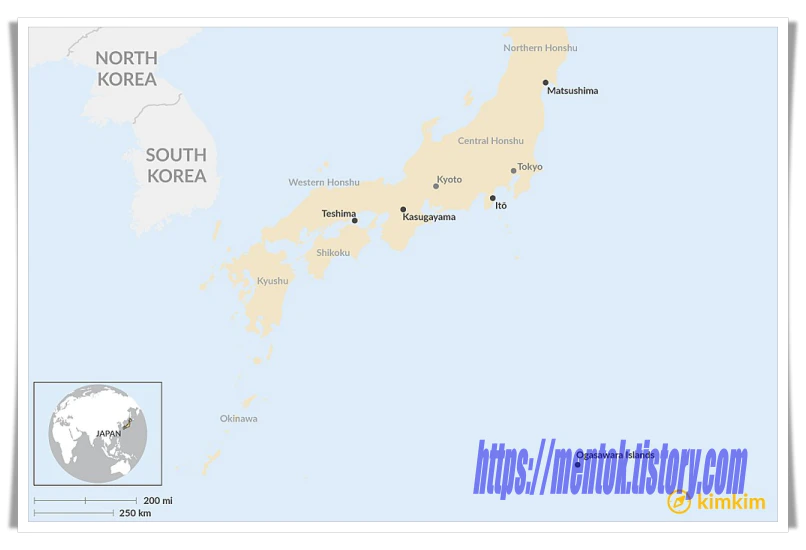 현지인 추천 한국인이 잘 모르는 일본 여행지 탑5-지도