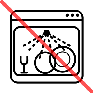 식기 세척기에 빨간색 선이 그어진 모습
