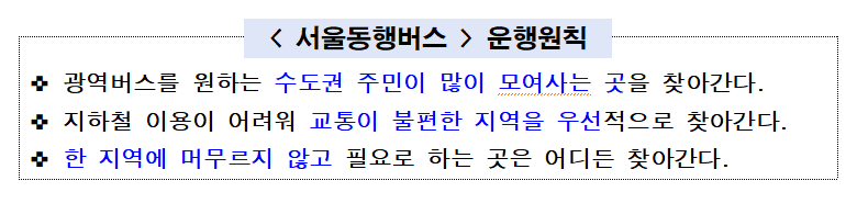 서울 동행버스 이용방법 요금 노선