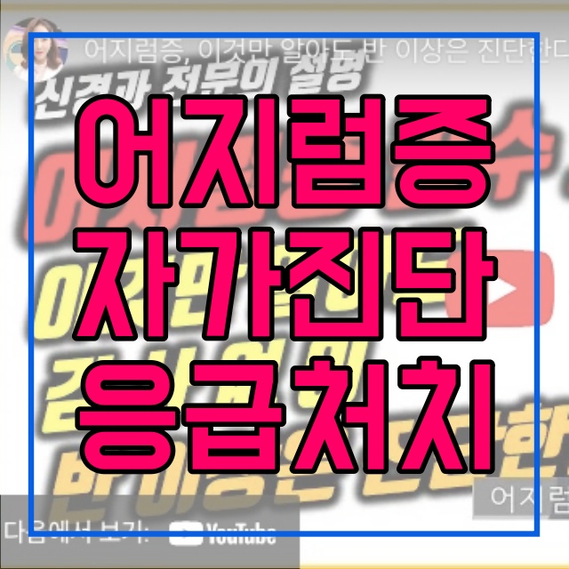  어지럼증 종류에 따른 응급처치 방법과 자가진단 193