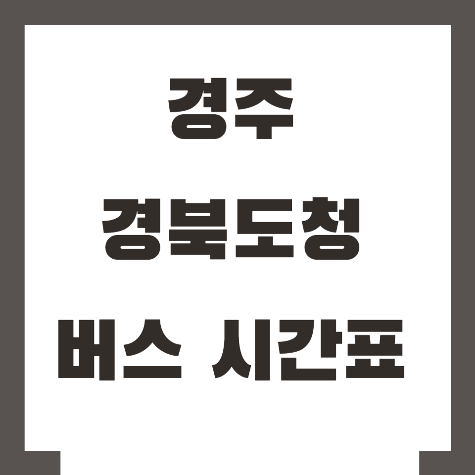 경주 경북도청 버스 시간표