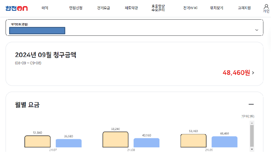 전기요금 계산기 한전온 한전파워플래너 실시간 전기요금 조회 방법