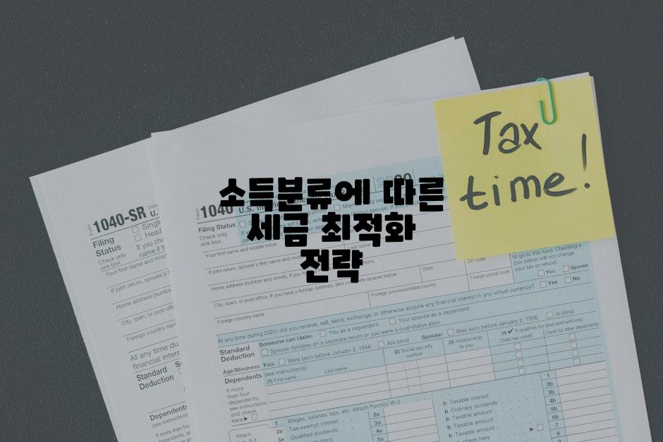 소득분류에 따른 세금 최적화 전략