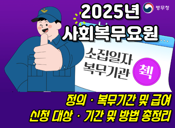 2025년 사회복무요원 모집 총정리