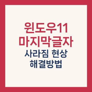 윈도우11 마지막 글자-사라짐 현상- 썸네일