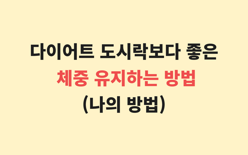  다이어트 도시락보다 좋은 체중 유지하는 방법(나의 방법)