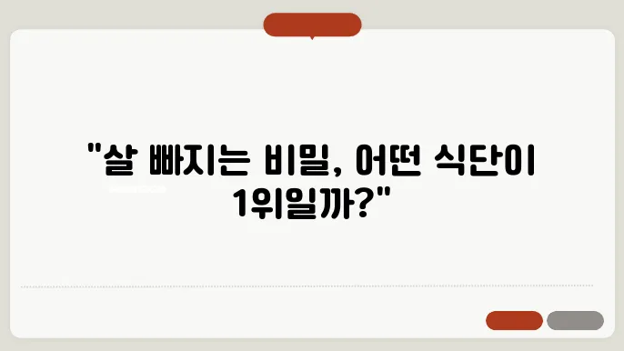 다이어트를 위한 인기 식단 비교