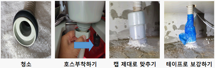 청소부터 호스 재 설치 까지 과정