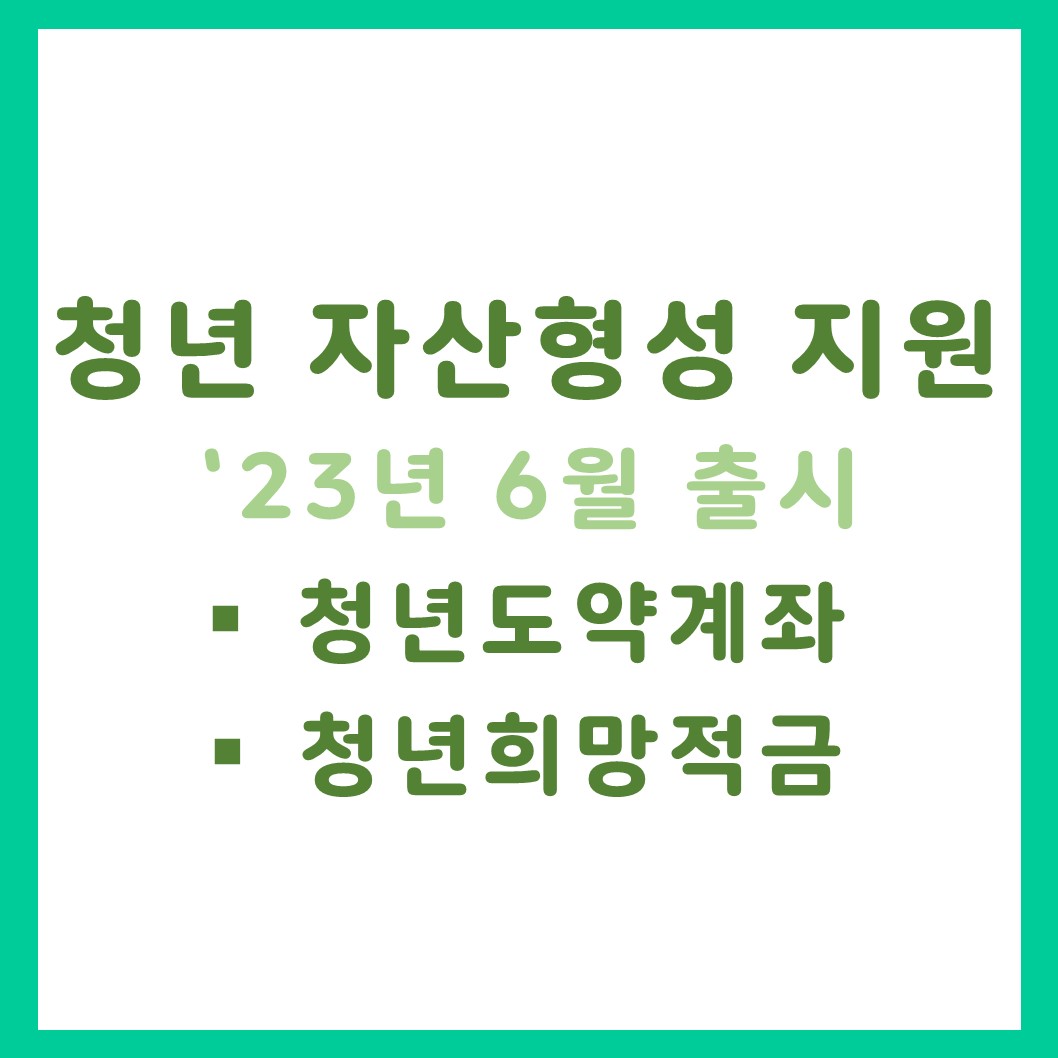 청년자산형성지원-23년6월출시-청년도약계좌-청년희망적금