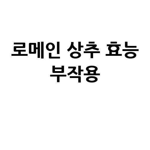 로메인 상추 효능과 부작용 알아보기