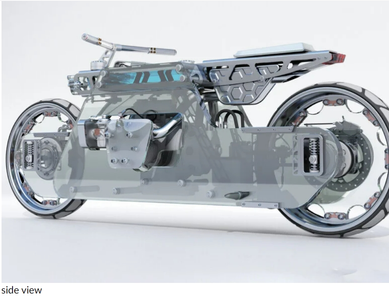 SF 컨셉 모터사이클 디자인 Nu&#39;Clear Concept nu&#39;clear motorcycle framed with bulletproof glass oozes sci-fi steampunk look