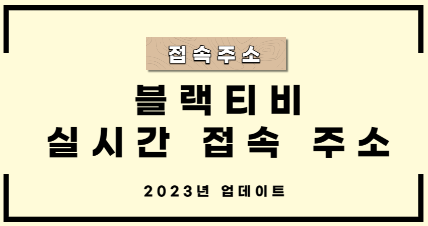 블랙티비 접속 주소 - 2023년 3월 - 막힘 우회 접속 최신 도메인