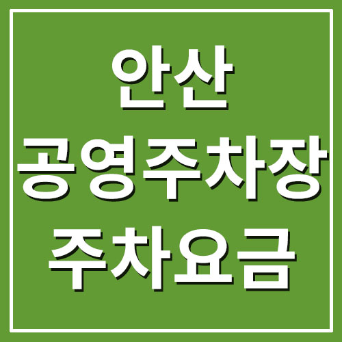  안산 공영주차장 주차요금