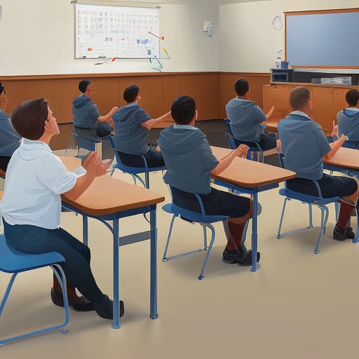 학교 교실에 학생들이 출석하고 있다.