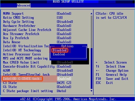  CPU 저전력모드인 C1E, C-State 설정과 소음의 관계