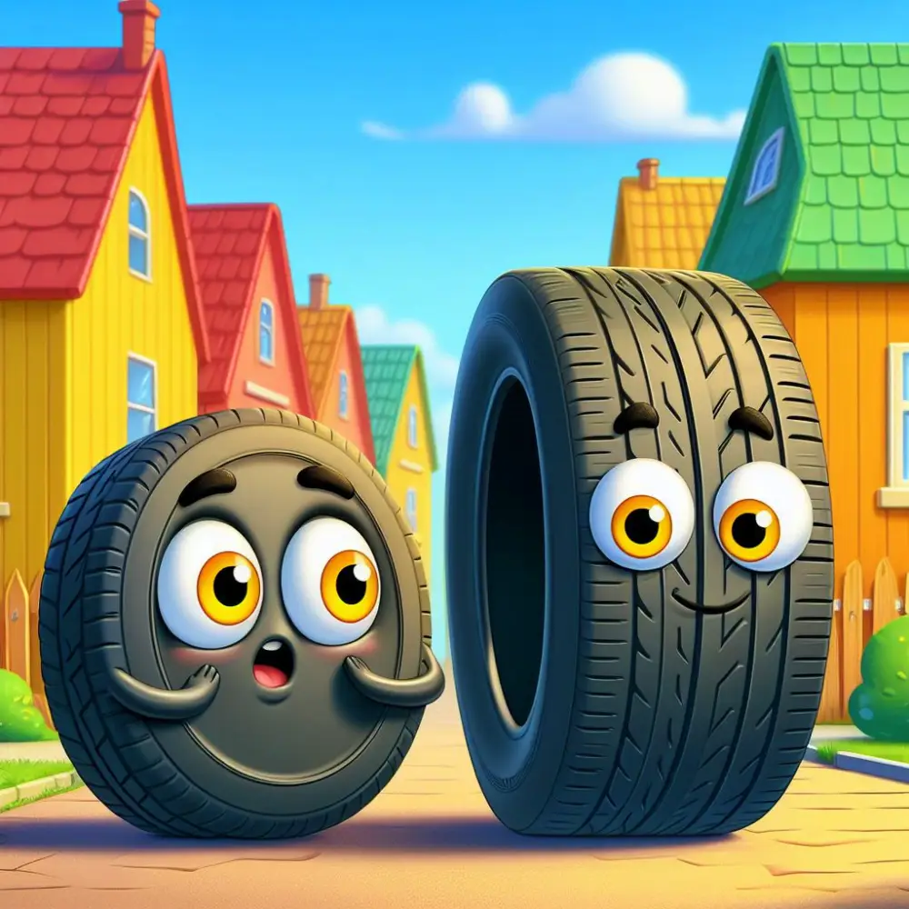단면폭이 넓은 타이어에게 반한 타이어 캐릭터