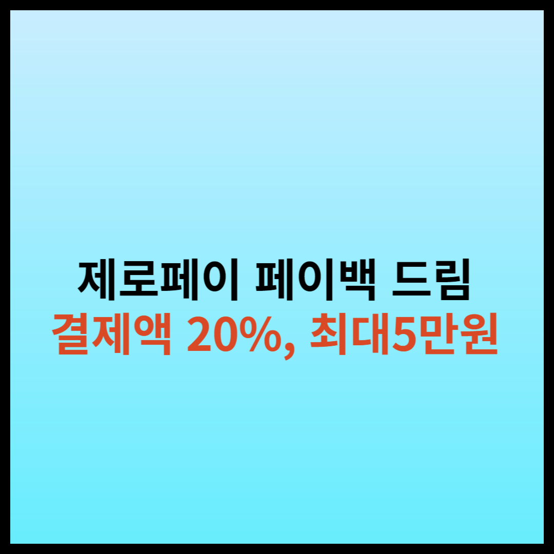 제로페이페이백드림-결제액20%-최대5만원