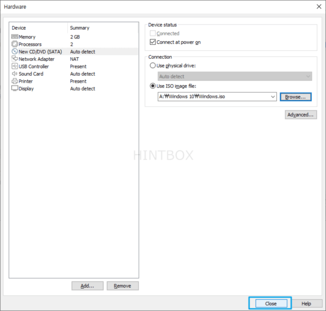가상머신-생성창-CD/DVD