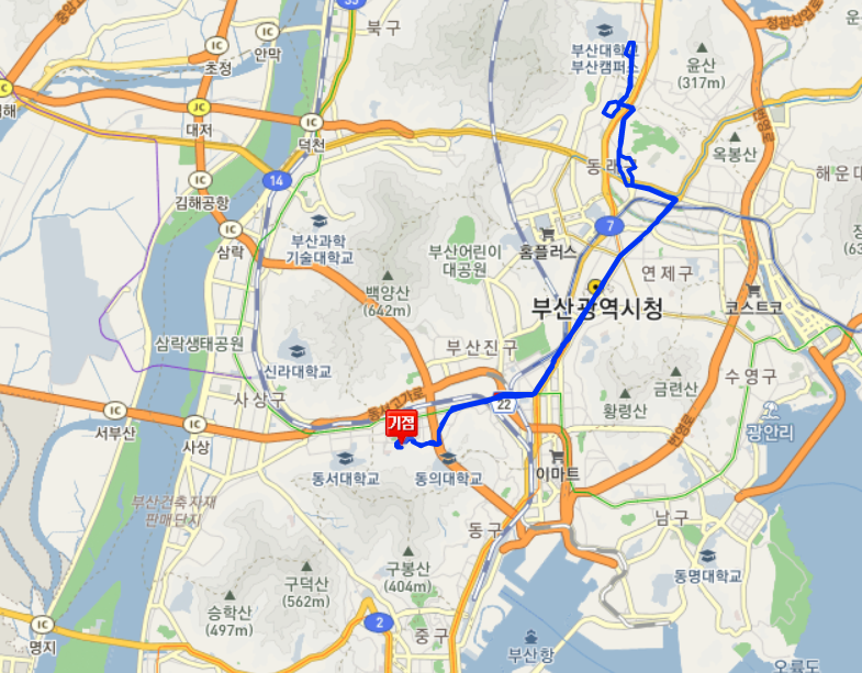 부산 110-1번 버스 :: 부산대, 온천장역, 동래시장, 시청, 부전역, 가야역, 동의대학교