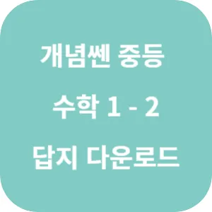 개념쎈 중등 수학 1-2 답지 섬네일