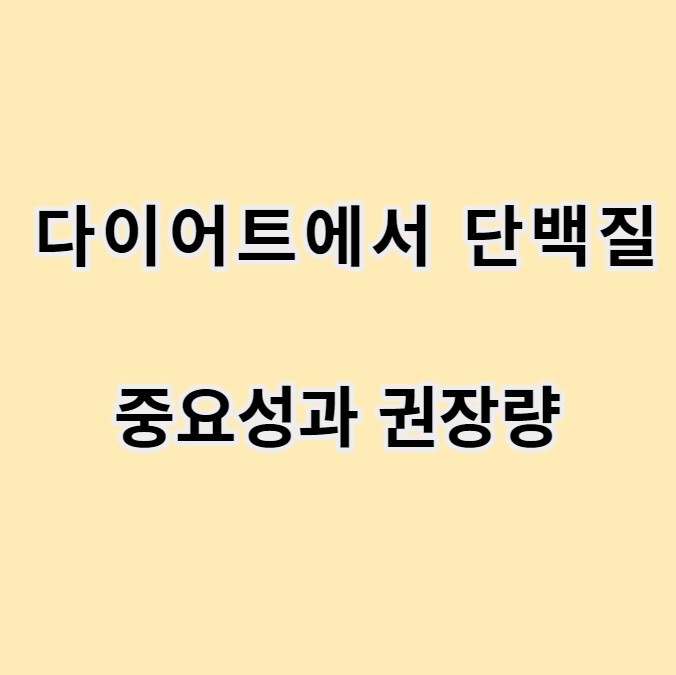 다이어트에서 단백질의 중요성과 권장량 글 이미지