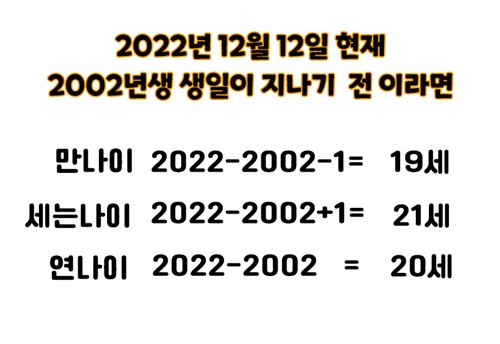 2022현재나이계산