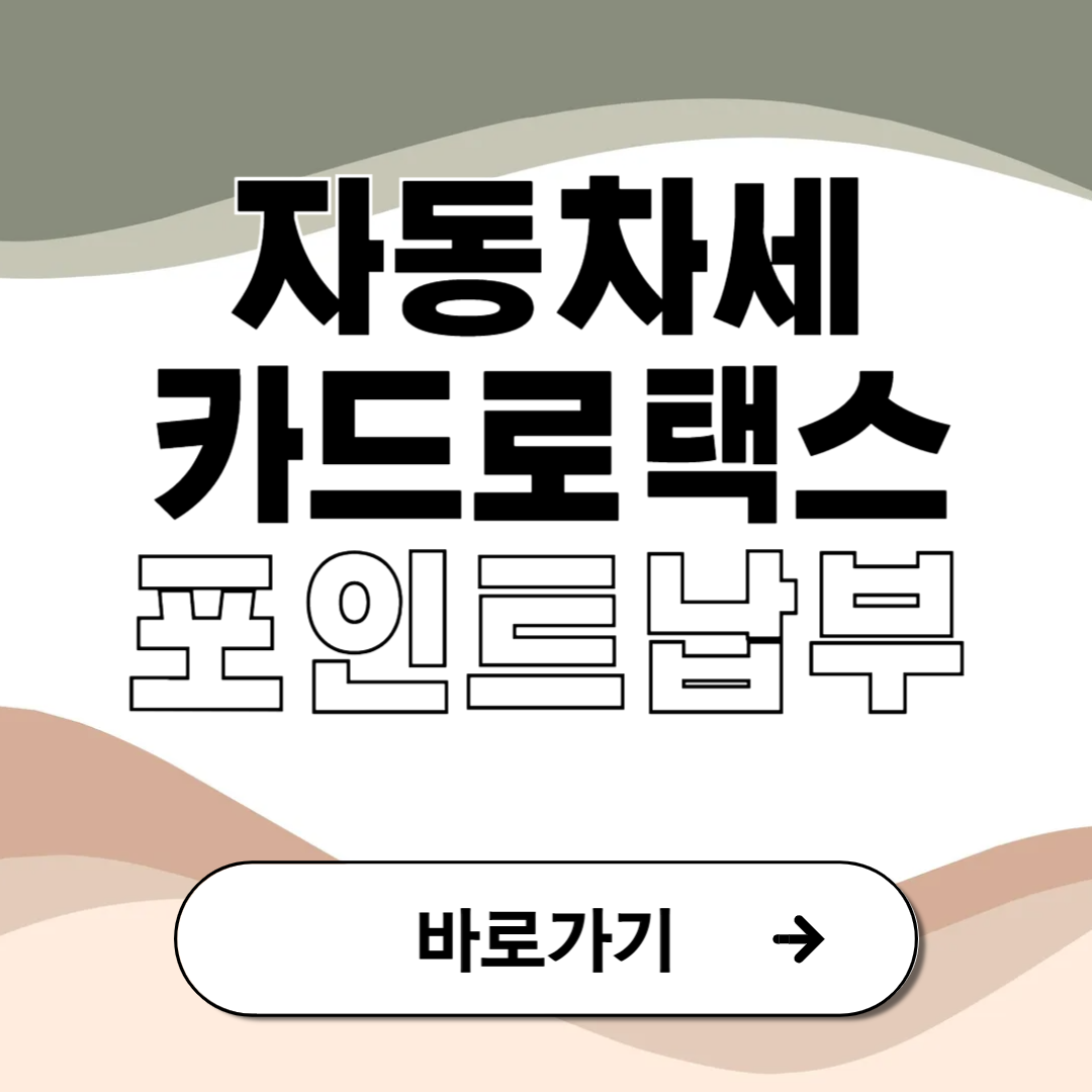 자동차세 카드로택스 카드포인트 납부 방법