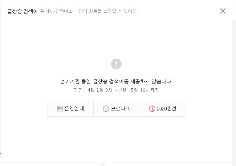  선거기간 중 실시간 검색어