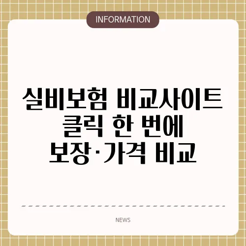 실비보험 비교사이트 클릭 한 번에 보장·가격 비교