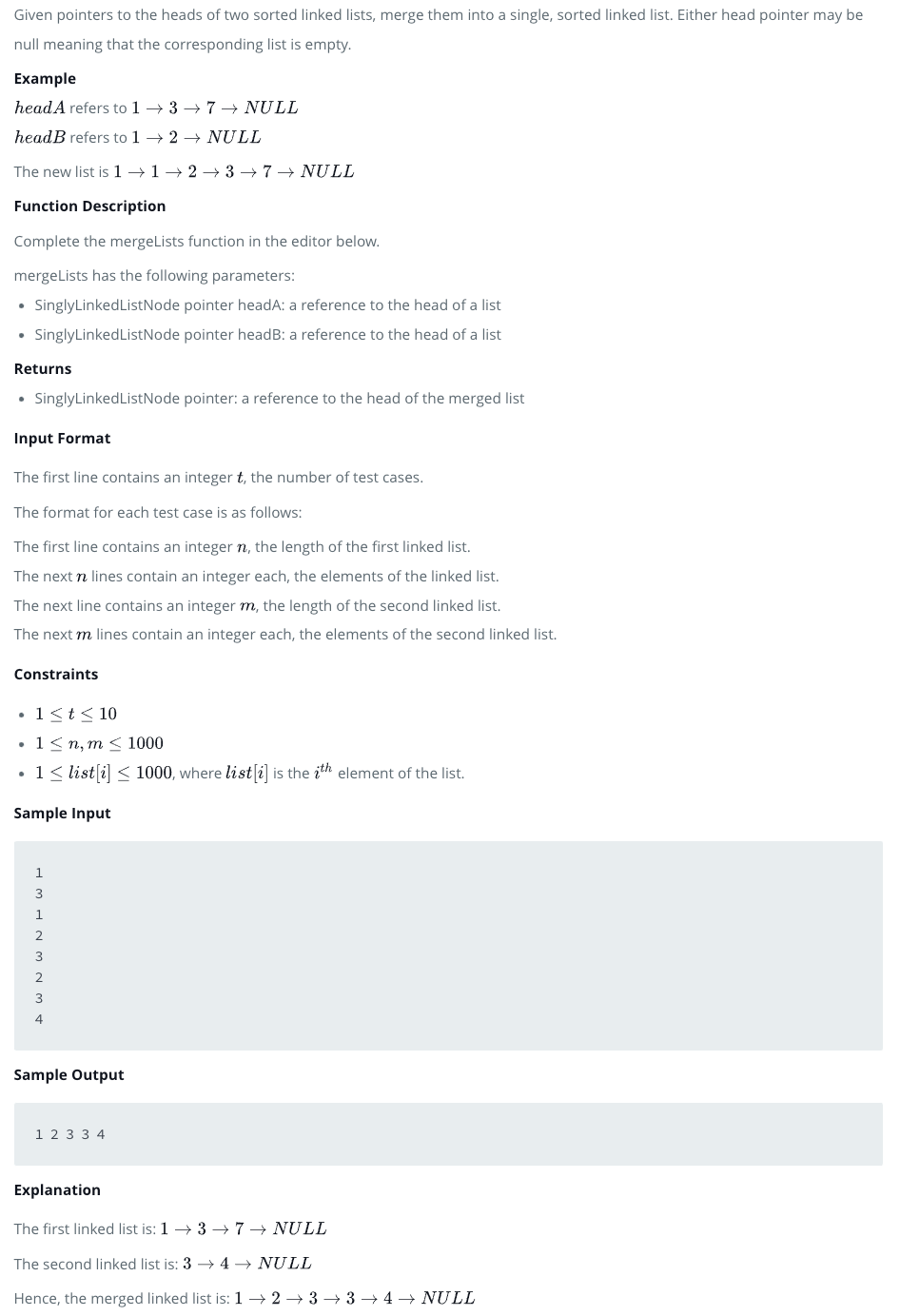 [HackerLank] Merge two sorted linked lists - 문제풀이 :: IfUwanna IT