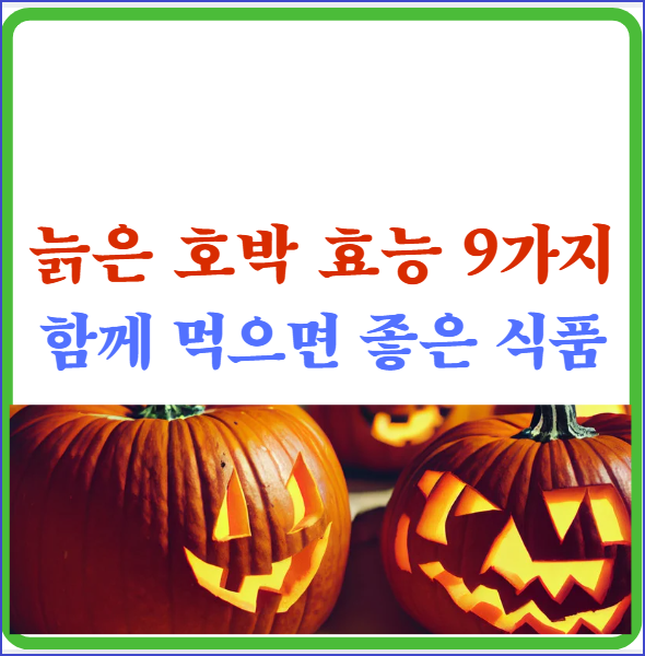 늙은 호박 효능 9가지 함께 먹으면 좋은 식품